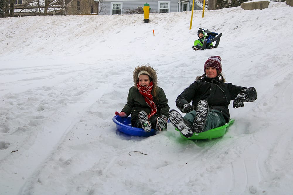 Going for a toboggan ride in Bissell Park post image