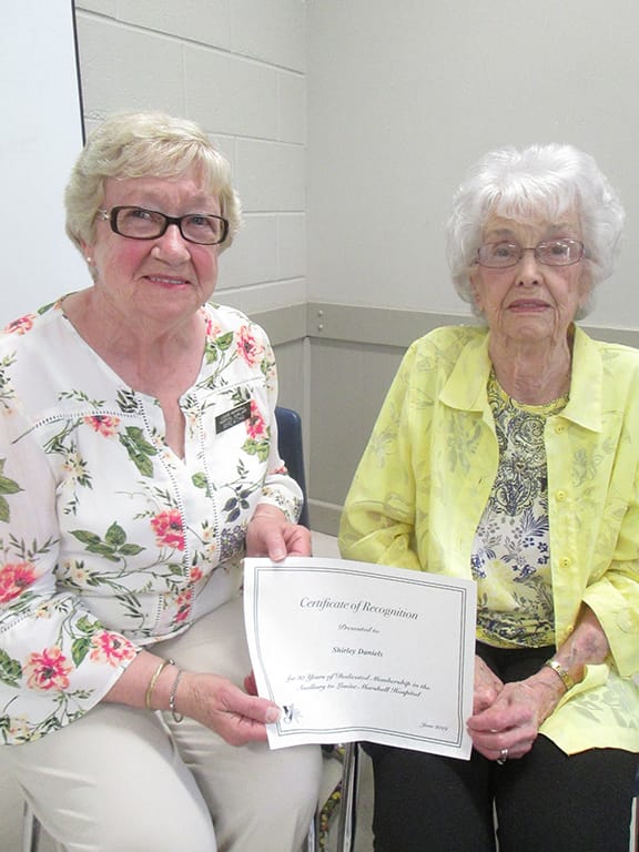 Shirley Daniels honoured for 30 years of dedicated service to Louise Marshall Hospital Auxiliary post image