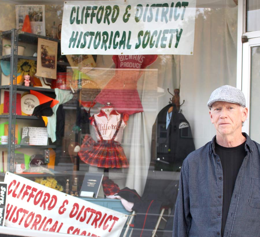 Historical display in Clifford storefront post image