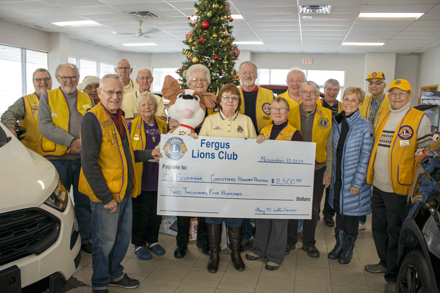 Fergus Lions launch 21st annual toy drive with $2,500 donation to food bank post image