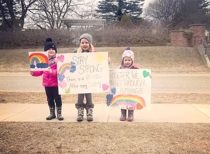 Girls’ rainbows brighten day for Strathcona residents post image