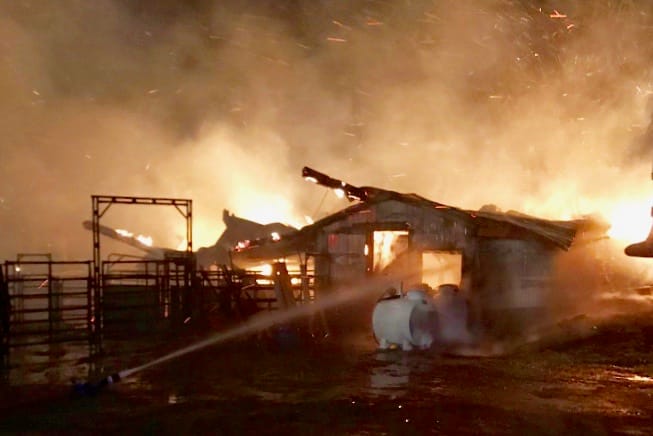 Large fire destroys barn near Alma post image