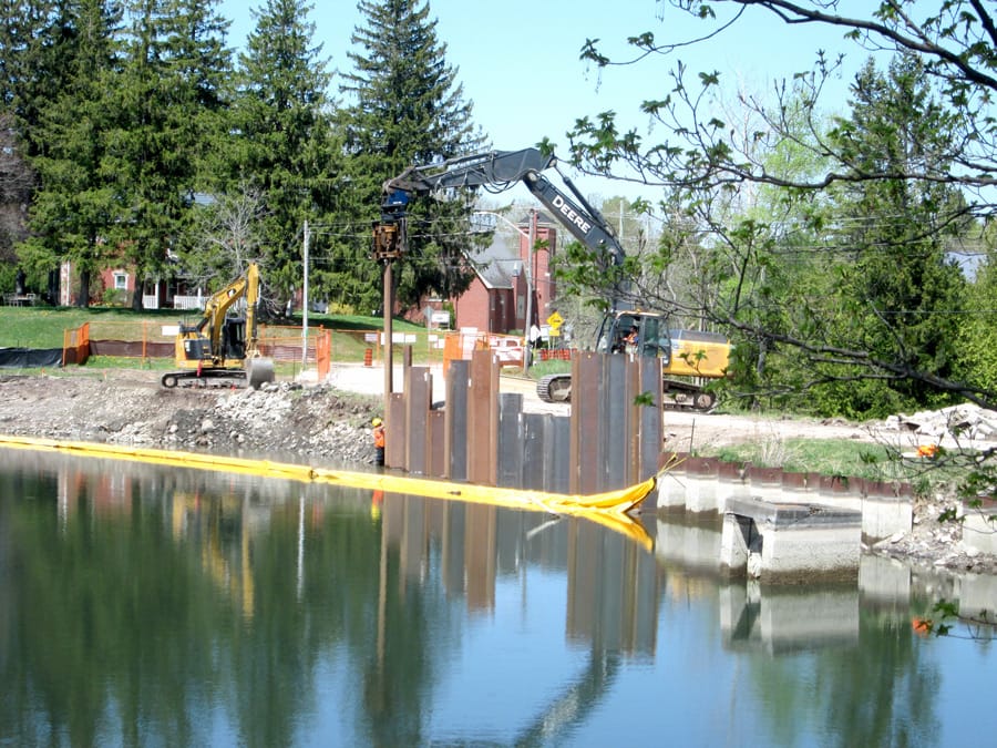 Work continues on Hillsburgh's Station Street dam post image