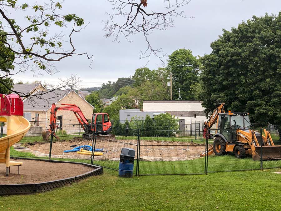 Elora splash pad under construction post image