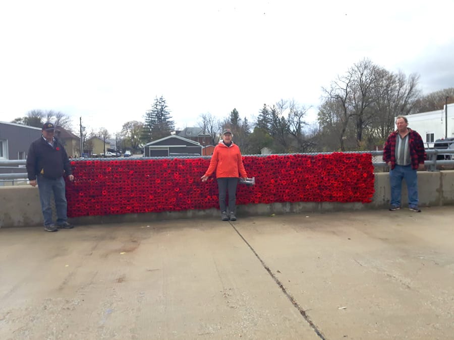 Harriston Legion unveils poppy banner post image