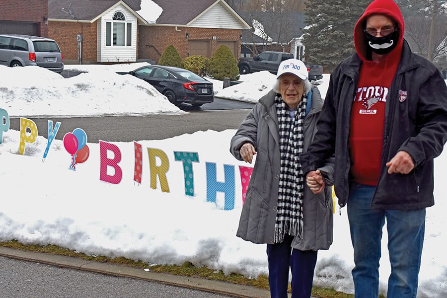 Guelph-Eramosa fire department helps celebrate woman's 100th birthday post image