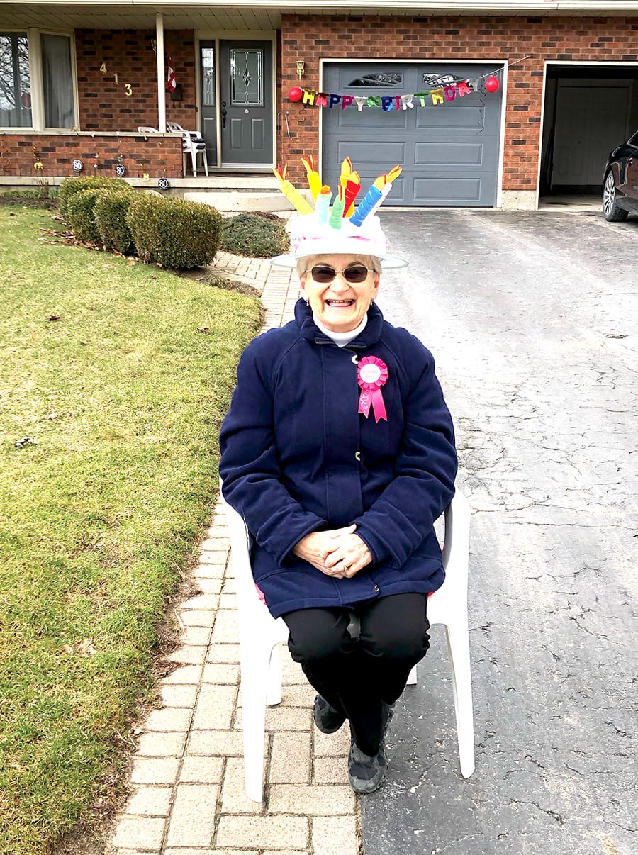 Drive-by wishes help community celebrate Mount Forest woman's 80th birthday post image