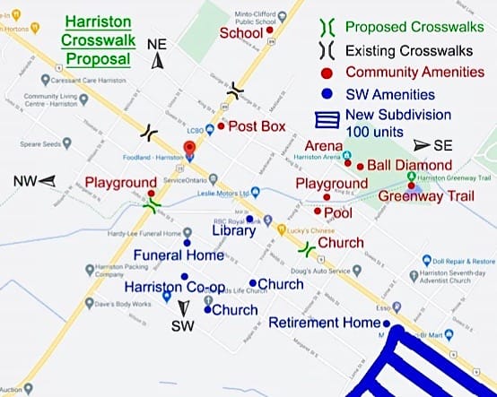 Harriston residents request new pedestrian crossings post image