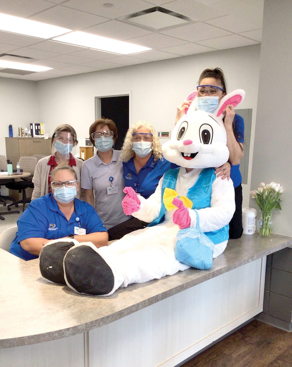 The Easter Bunny arrived at the Strathcona Long Term Care Home, thanks to staff post image