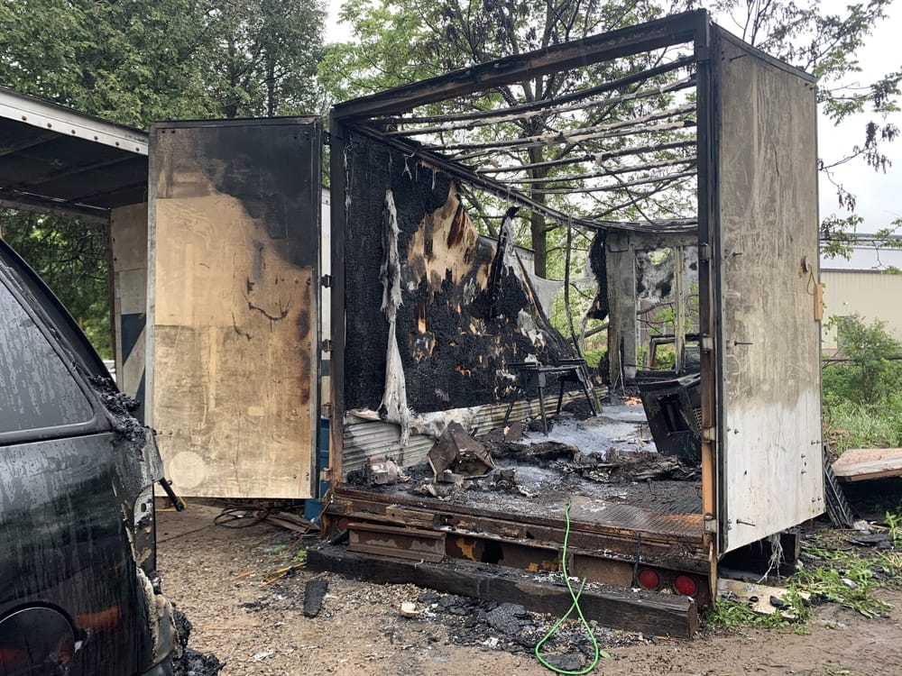 Storage unit destroyed, vehicle damaged in Puslinch fire post image