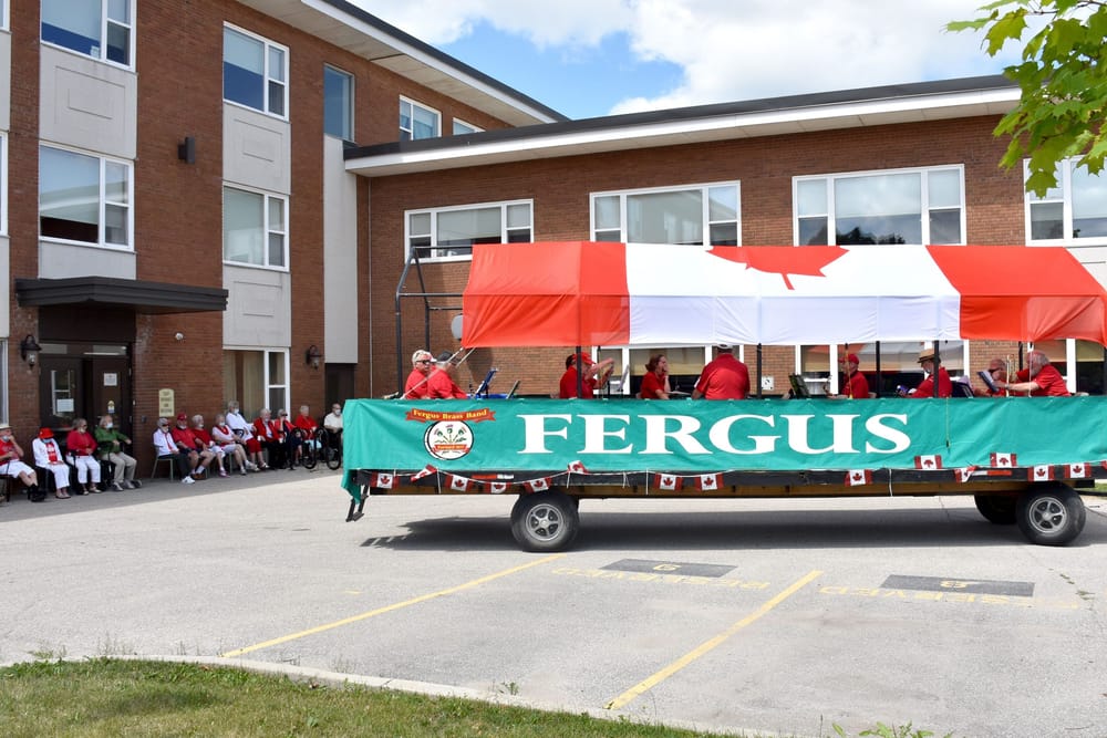 Fergus Brass Band, Rotary Club make Canada Day stops at long-term care homes post image