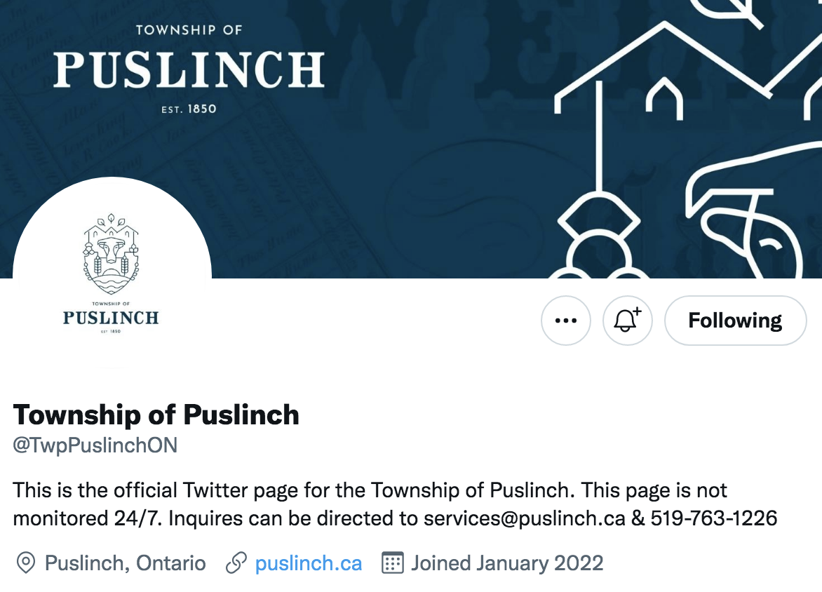Puslinch launches Facebook, Twitter accounts post image