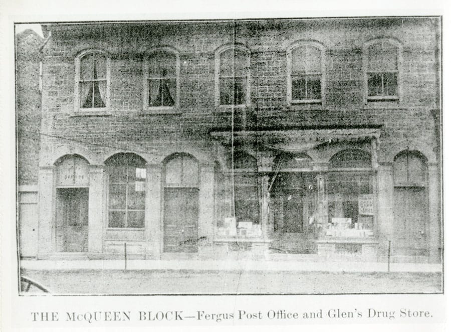 Fergus post office opened in 1836 with McQueen as postmaster post image