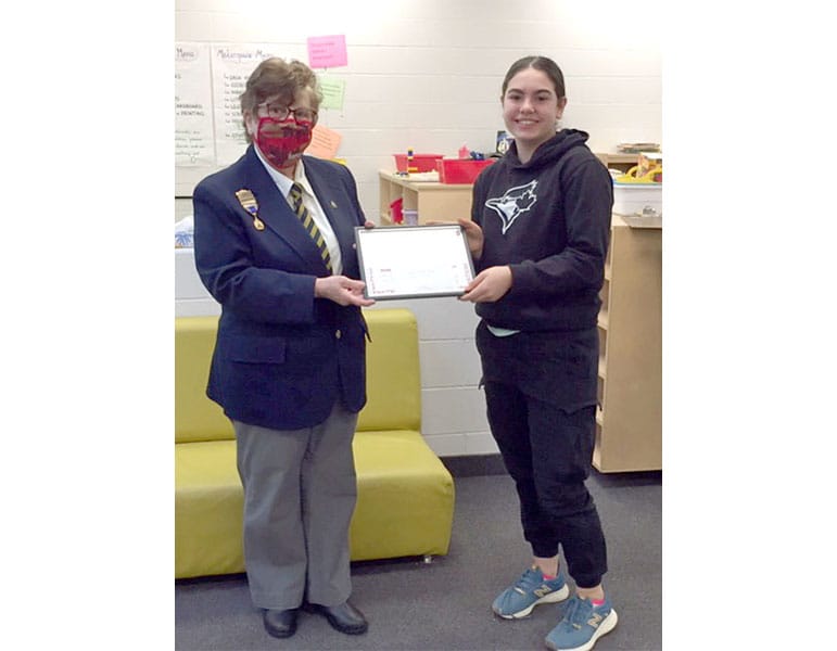 Arthur student places first in Royal Canadian Legion's literary competition post image