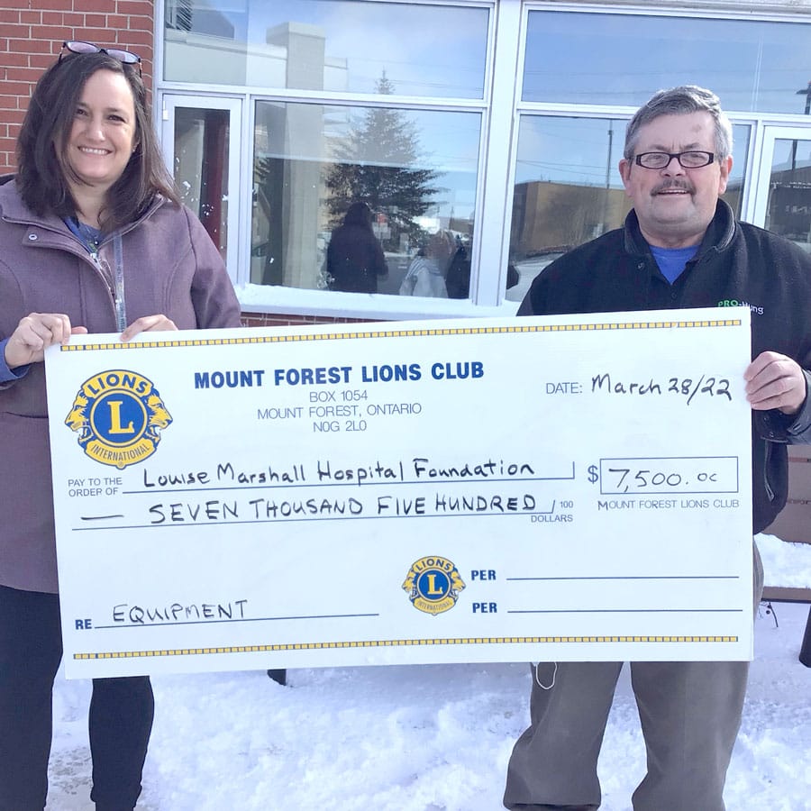 Mount Forest Lions raffle benefits Louis Marshall Hospital Foundation post image