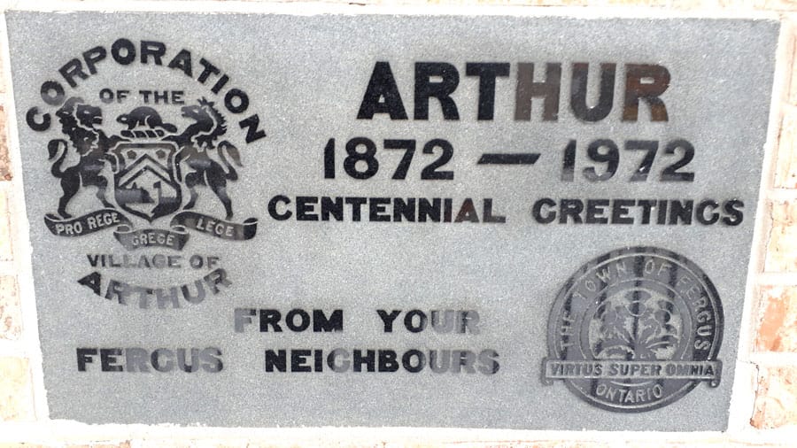 New plaque celebrates Arthur's 150th anniversary post image