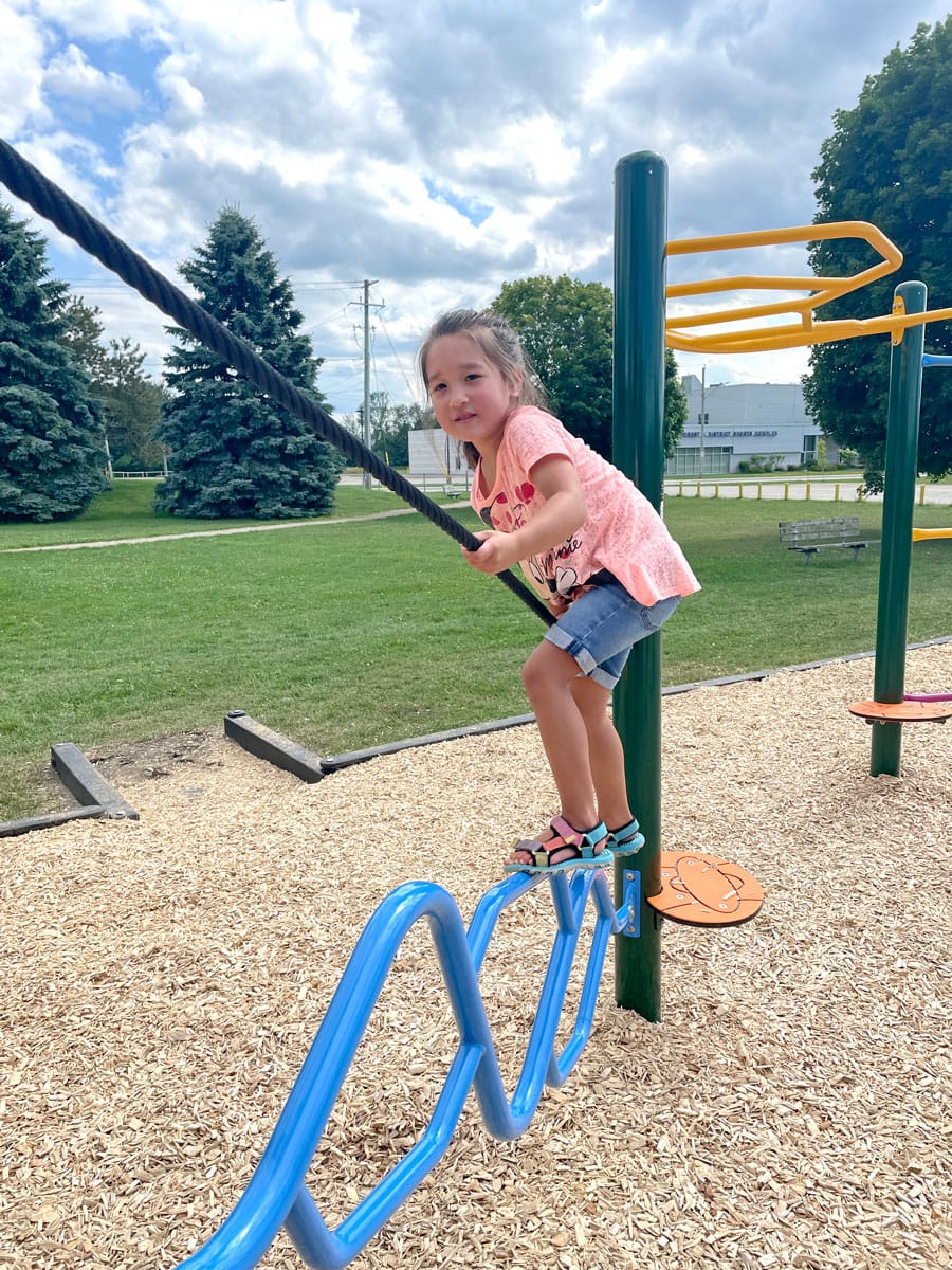 Equipment in place for Campbell  DeVore playground in Mount Forest post image