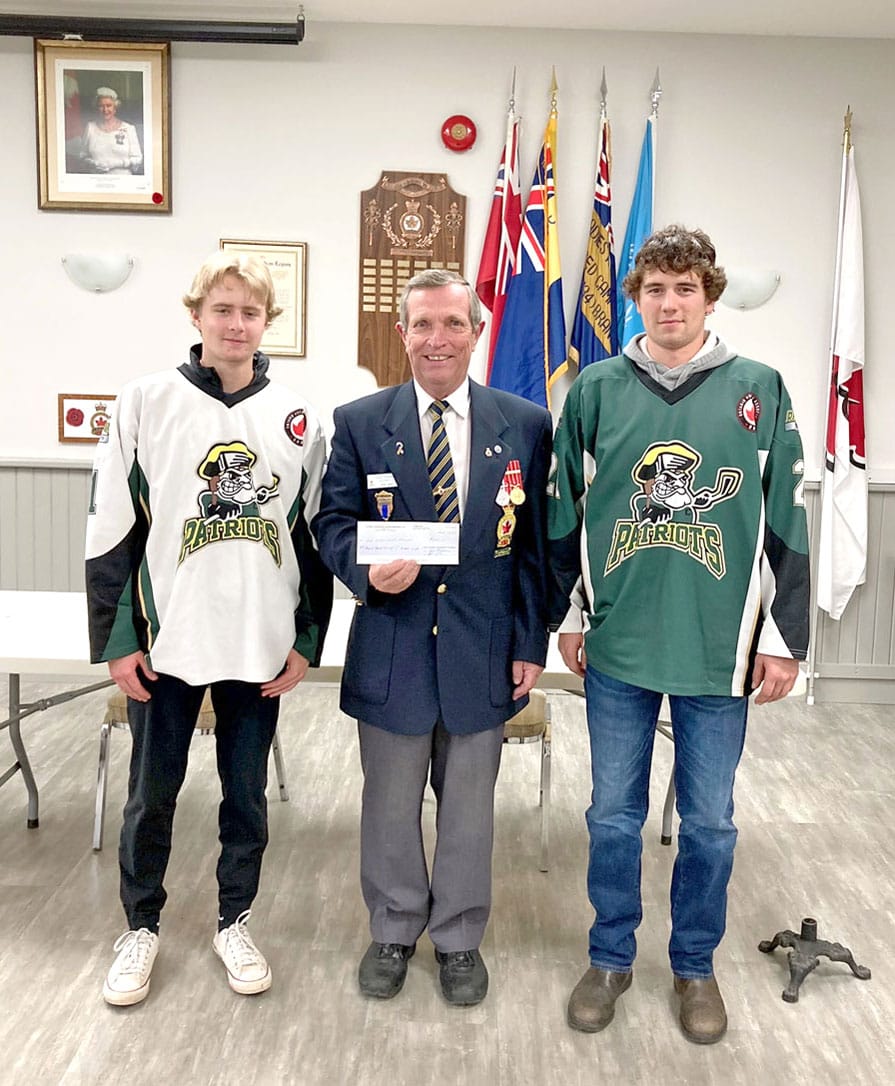 Mount Forest Lions make donation to support Mount Forest Patriots post image