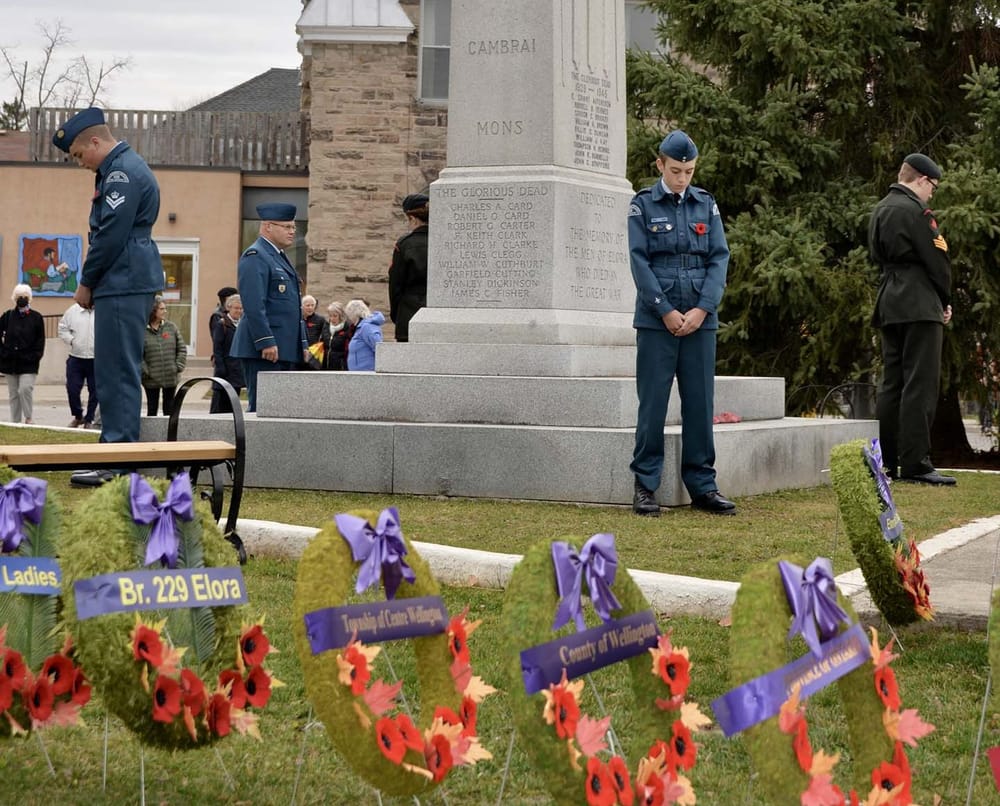 Wreaths at Elora cenotaph vandalized post image