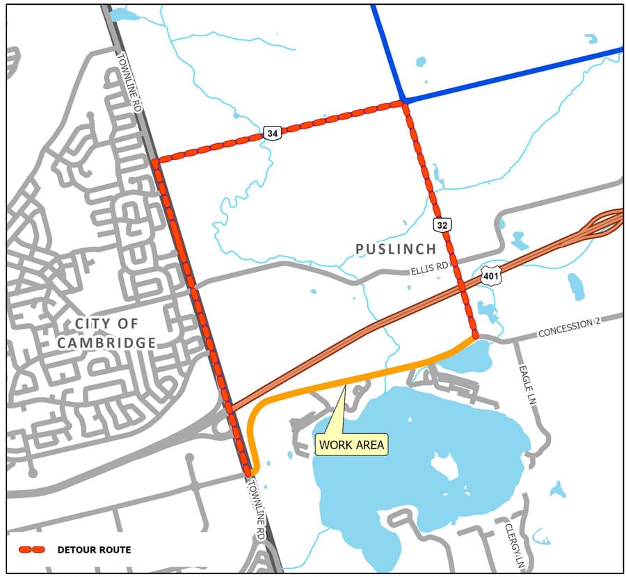 Full road closure begins in July for Lake Road project in Puslinch post image
