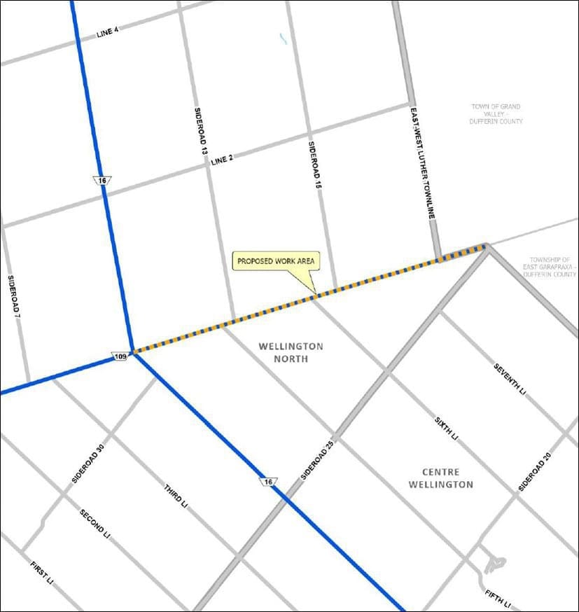 Road improvements on Wellington Road 109 begin July 24. post image
