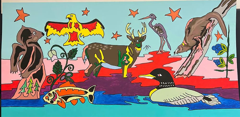 First Nation Artists paint mural with youth at The Grove Wellington Guelph post image