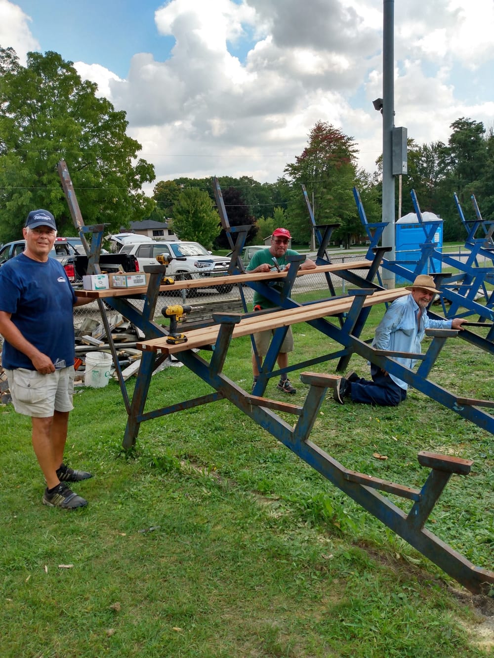 Belwood Lake Car Club refurbish bleachers post image