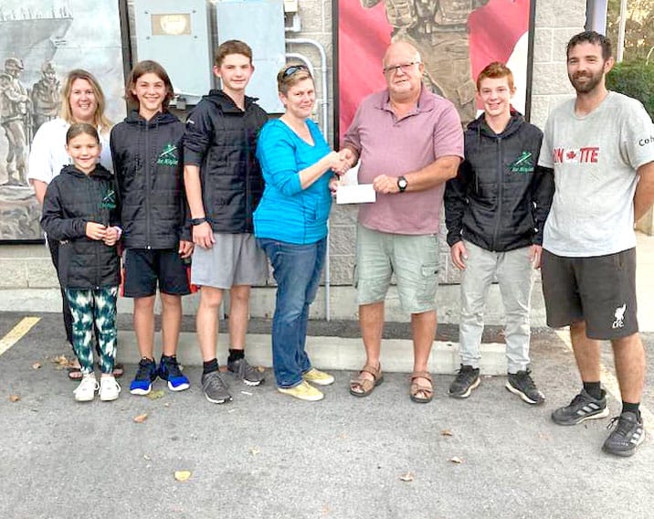 Mount Forest Legion Catch the Ace presents cheque to Mount Forest Ringette post image