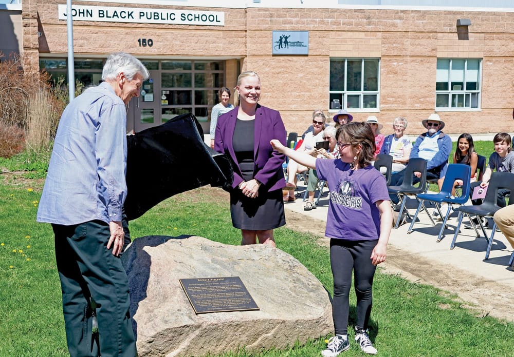 Refurbished plaque connects John Black Public School students to Pierpoint history post image
