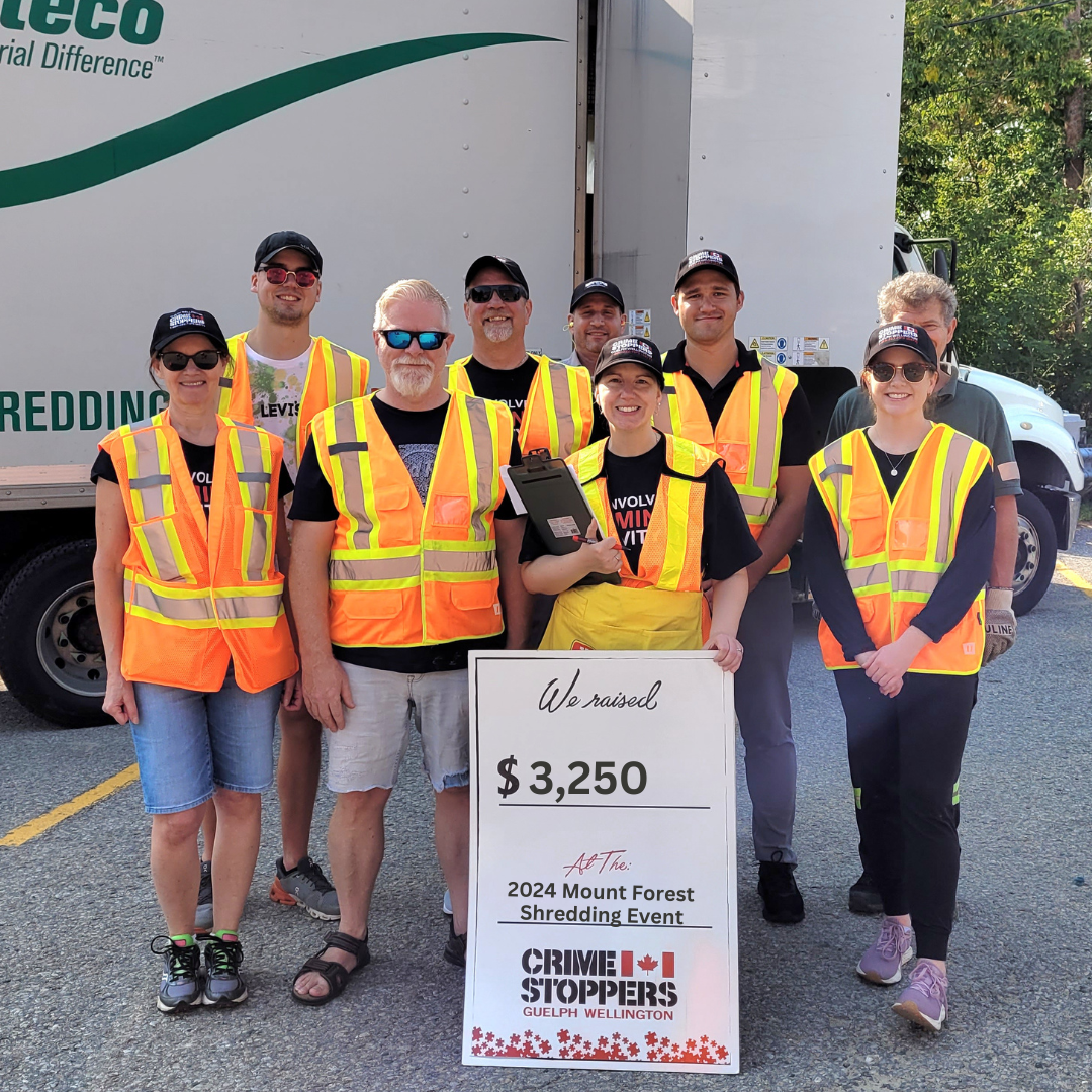 Crime Stoppers Guelph Wellington raise $3,250 at shredding event post image
