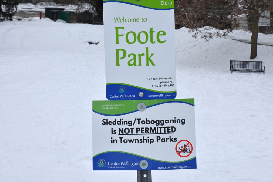 Township shuts down Elora tobogganing hill due to safety concerns post image