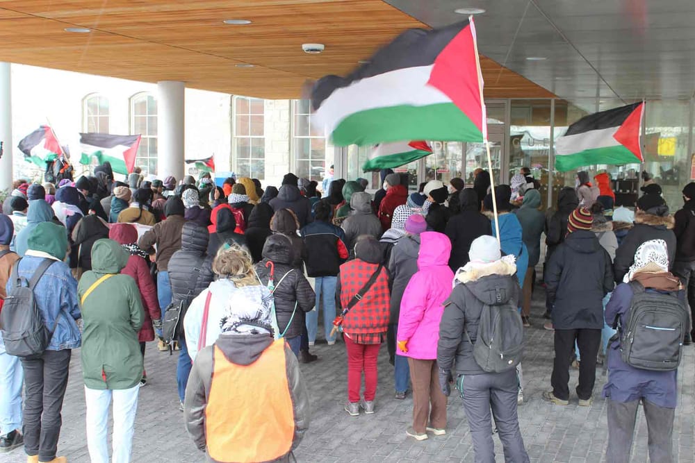 Protestors call for immediate arms embargo between Canada, Israel post image