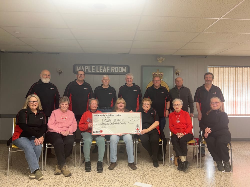 Harriston Legion's Catch the Ace committee presents $13,000 cheque to winner post image