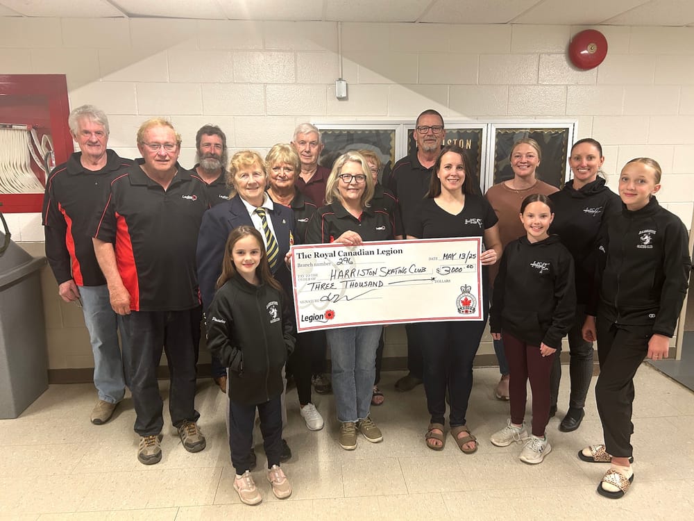 Harriston Skating Club receives $3,000 cheque from Harriston Legion post image