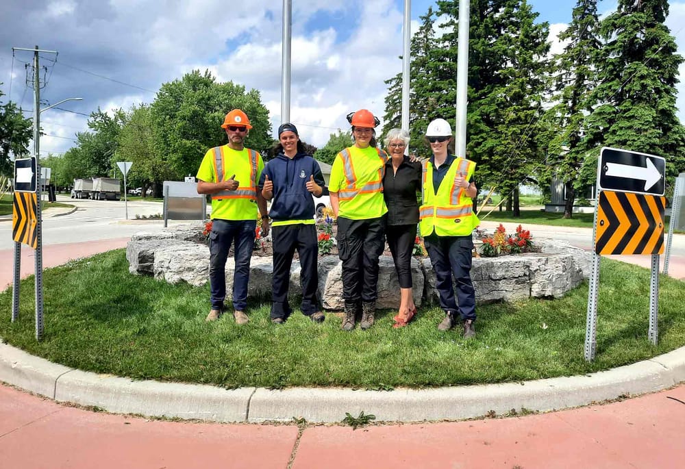 County partners with local  groups on roundabout planting post image