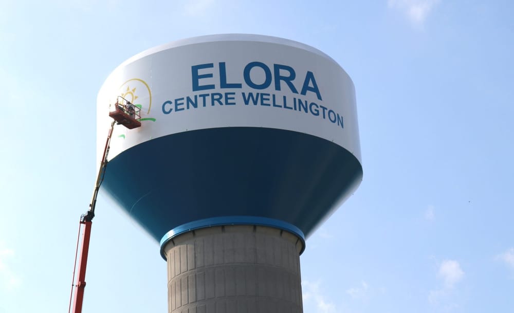Contractor repaints Elora water tower after lettering snafu post image