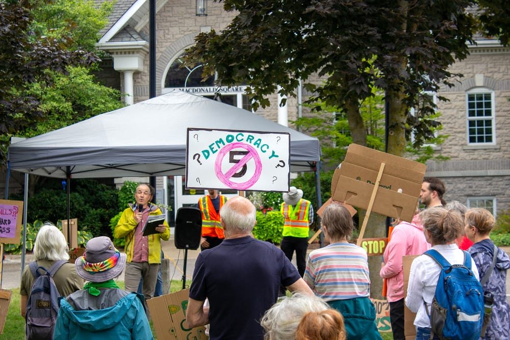 Community members gather for Bill 5 rally in Elora post image