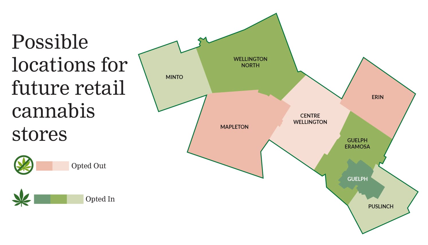 Four of seven Wellington County municipalities open to retail cannabis sales