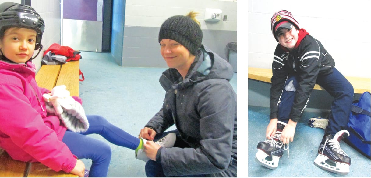 Family Day skating in Mount Forest