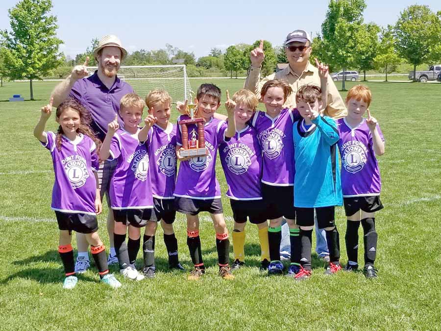 U10 Mount Forest Lions Club Soccer Team wins Mid-Season Cup