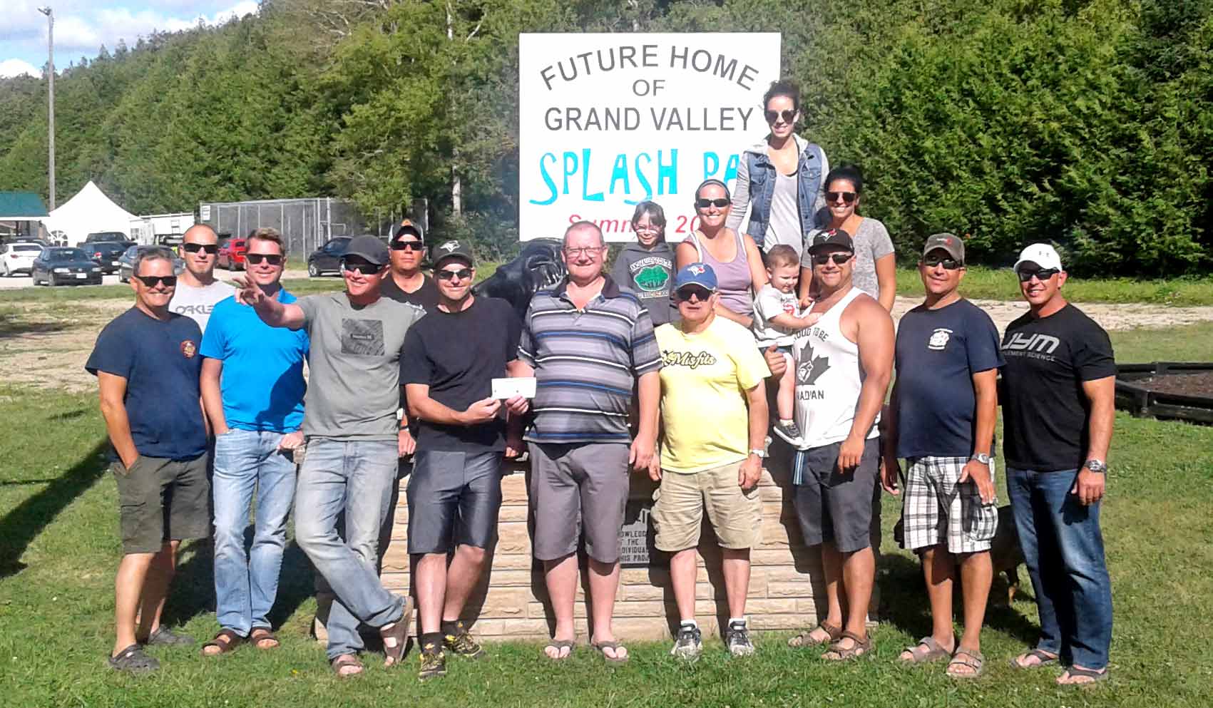 Grand Valley Firefighters associations make donation to splash pad