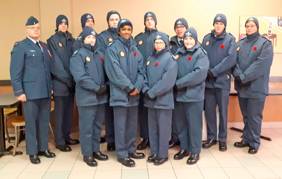 Erin cadets of 242 Ross Ferguson thank local coffee shop