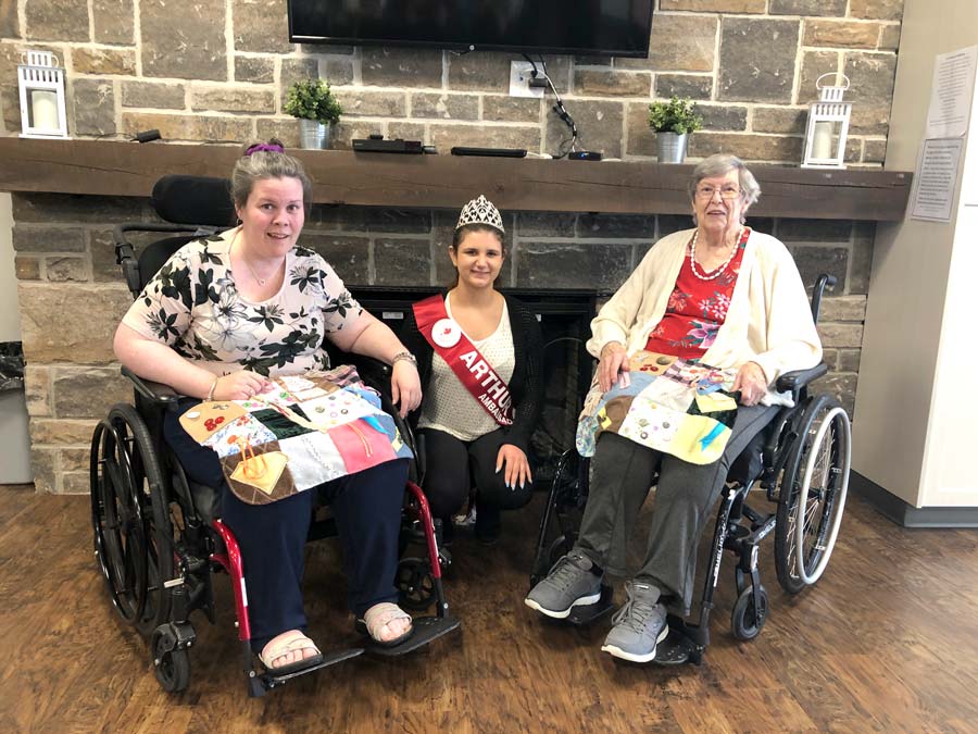 Arthur Agricultural Society donated fidget quilts to Strathcona Nursing Home