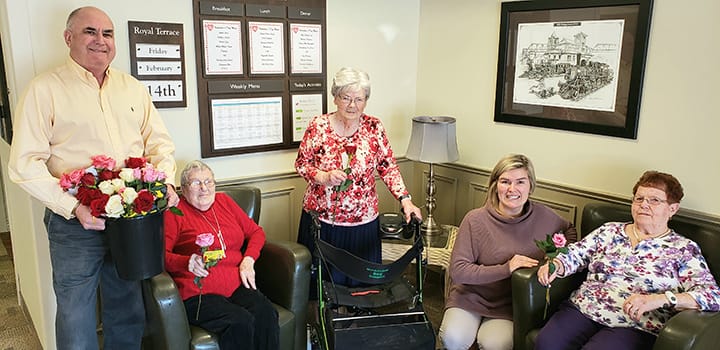 Valentine's roses made for a special delivery at the Royal Terrace Long Term and Residence Care