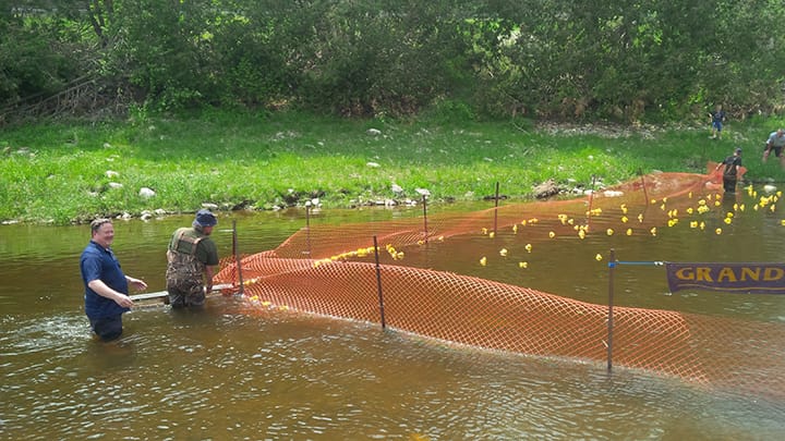 Grand Valley Lions celebrating 25th duck race on May 23