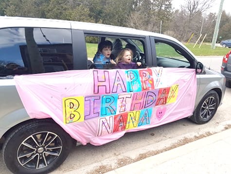 Singing birthday wishes from afar