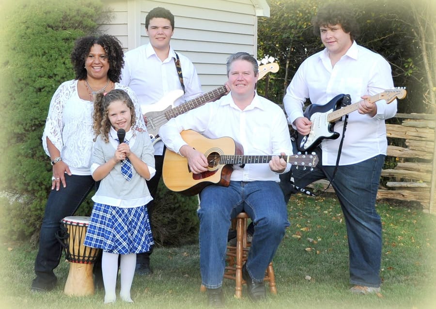 Moore Family jamming online to aid local food banks