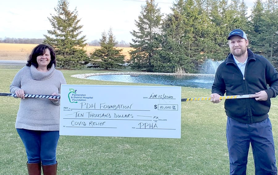 Spaling hockey camp donates $10,000 to hospital foundation