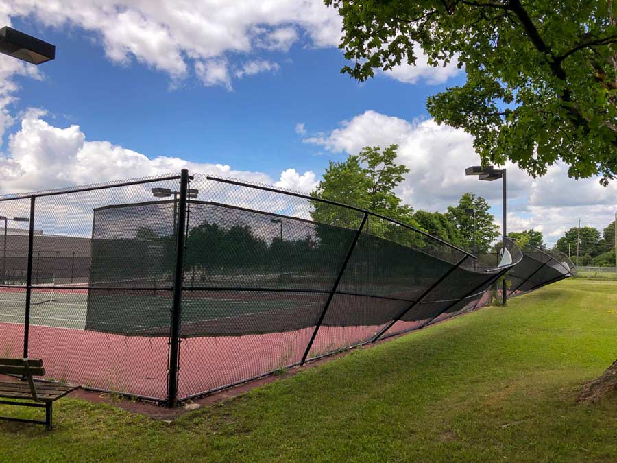Wicked winds damage Fergus tennis courts