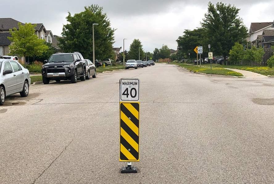 New speed markers in place to encourage traffic to slow down